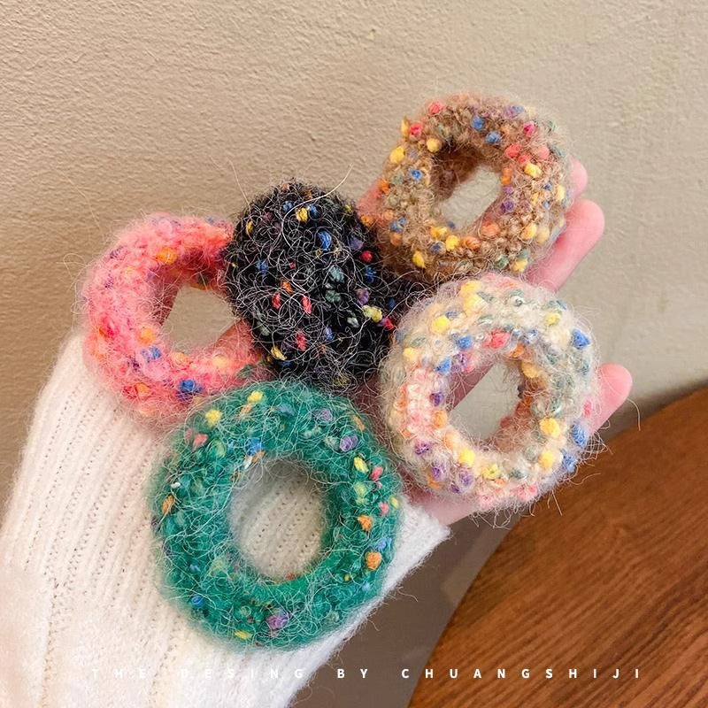Women's Simple Plush Color Large Intestine Hair Ring