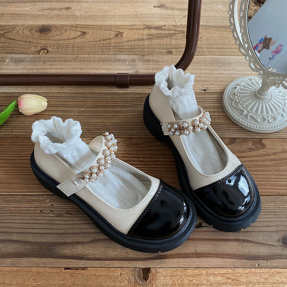 Women's Leather Shoes Thin Japanese Jk With Skirt And Thick-soled Shoes Trend