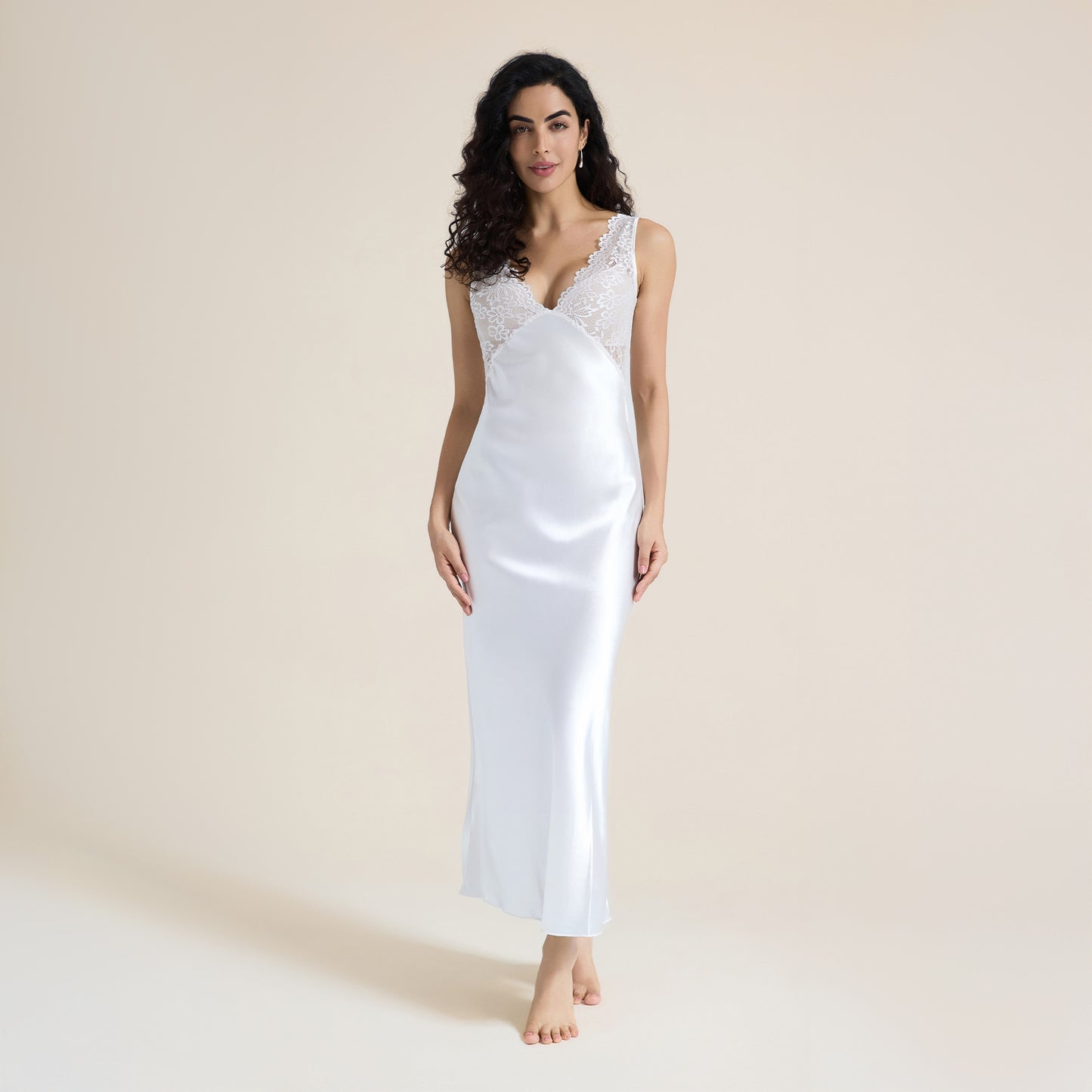 Womens European And American-style Sexy Lace-trimmed Slip Bodycon Dress