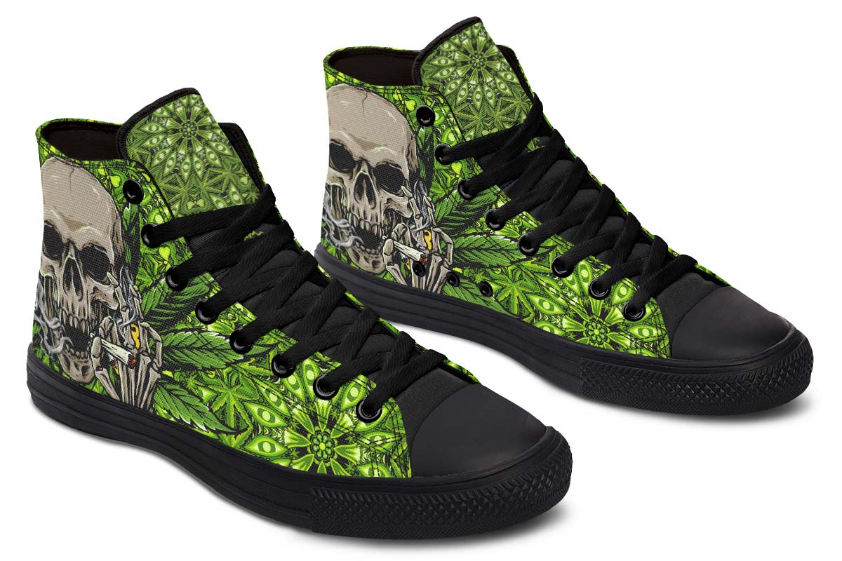 Men's And Women's Fashion Color Printing High-top Canvas Shoes