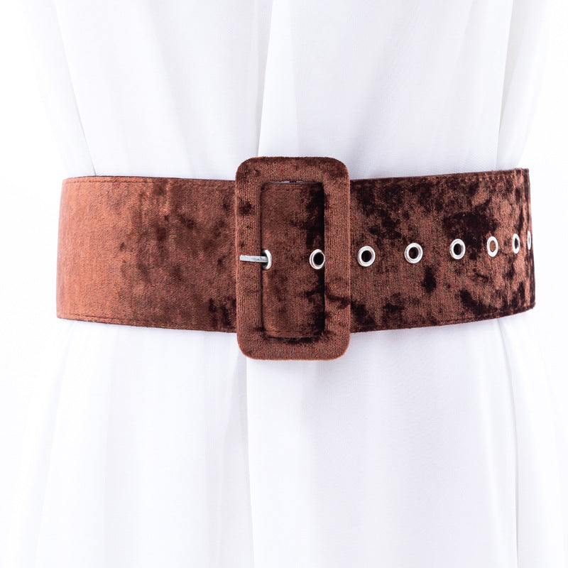 Autumn And Winter Golden Silk Velvet Belt Ladies