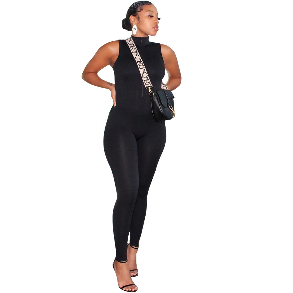 Women's Fashion Sports Casual Skinny Sleeveless Jumpsuit
