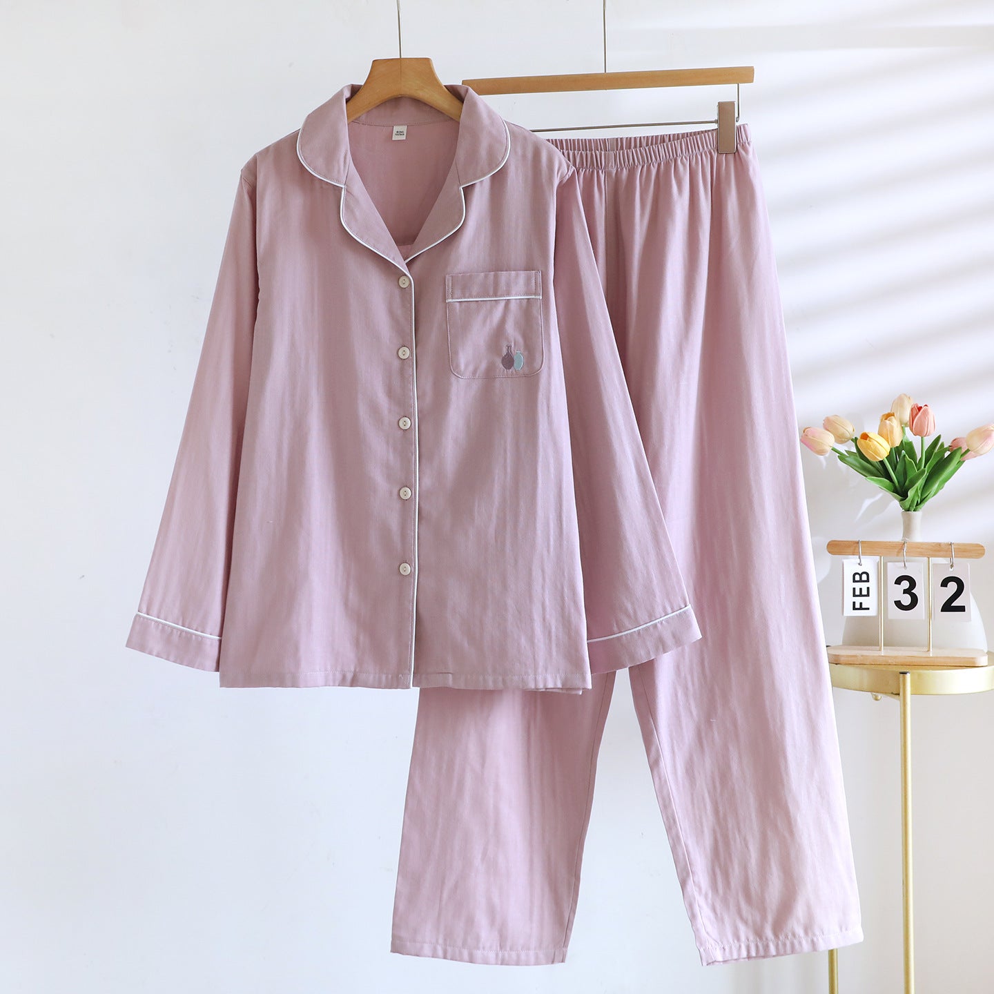 Double Pure Cotton Gauze Pajamas Women's Suit