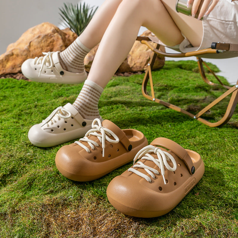 Korean Style EVA Lace-up Closed Toe Sandals