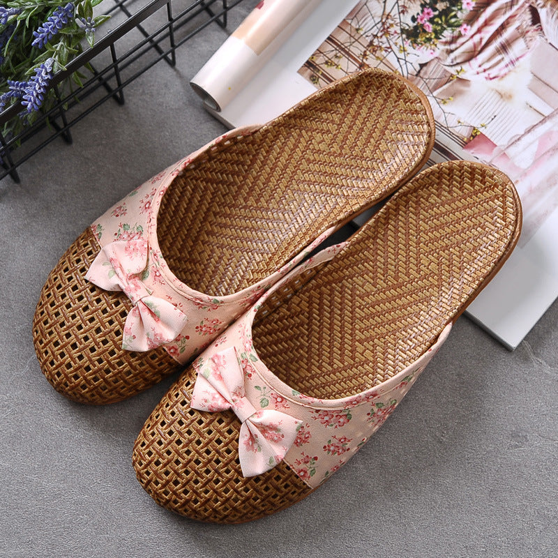 Indoor Non-slip Thick-soled Floor Linen Slippers