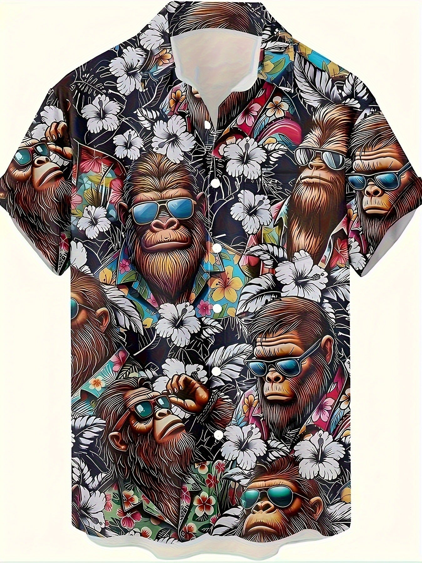 Printing Fashion New Flower Men's Short Sleeve Shirt