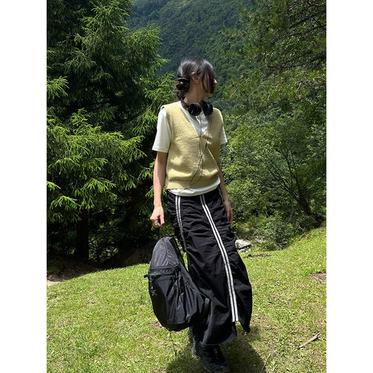 Design Sense Pleating Suit Skirt Parachute Sports Skirt