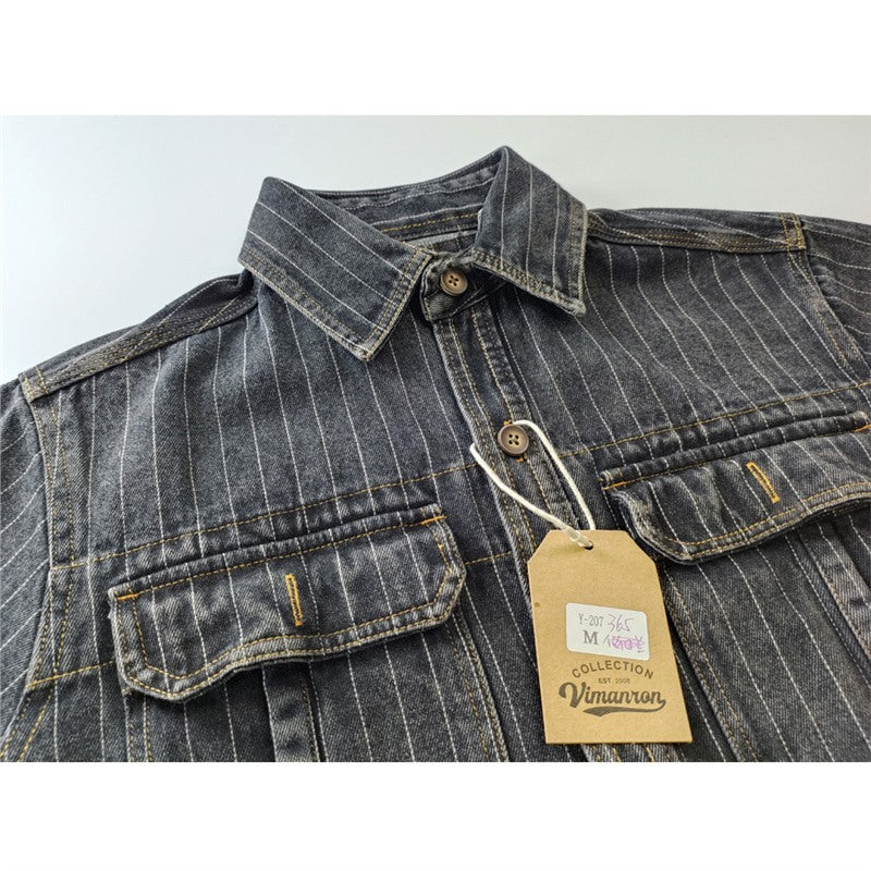 Men's Washed Old American Casual Denim Shirt