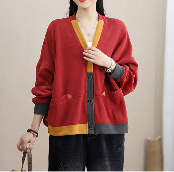 Autumn And Winter Loose Outside Wear Lazy Style Korean Version Design Sense Of Niche Cardigan