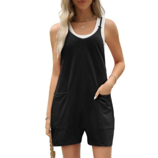 Women's Large Pocket Overalls Loose Bodysuit