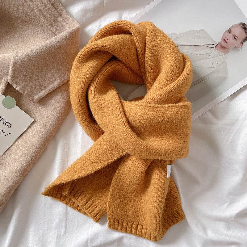 Students' Solid Color Trendy White All-match Scarf