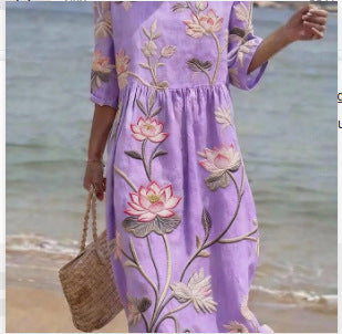 Casual Printed Temperament Long Skirt Girl