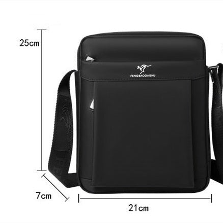Men's One Shoulder Fashion Casual Messenger Bag Waterproof Oxford Cloth