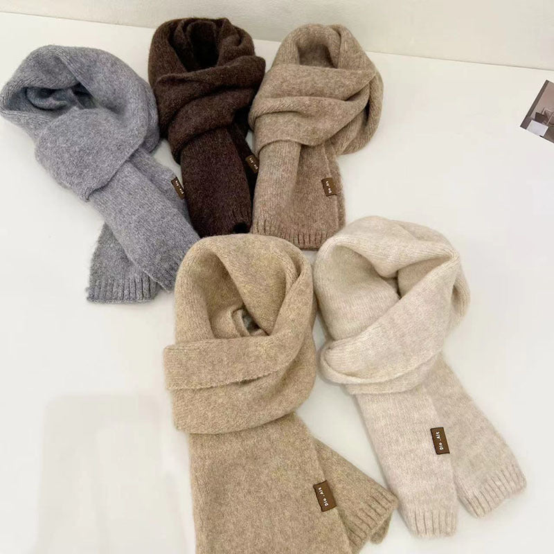 Children's Scarf Autumn And Winter Artificial Cashmere Clip Flower Solid Color