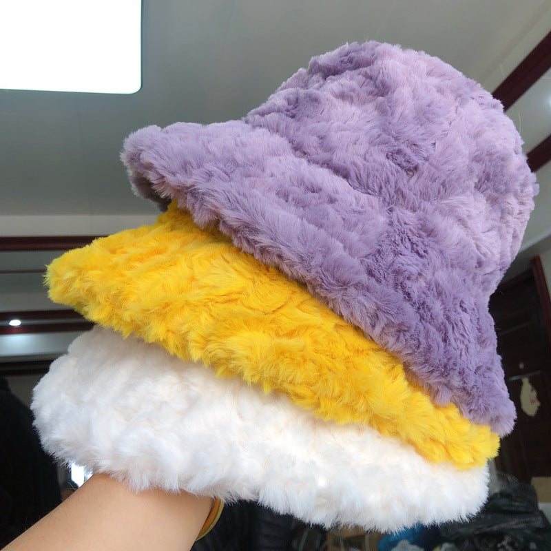 Cute Thick Warm Fisherman Hat Wit Sable Hair