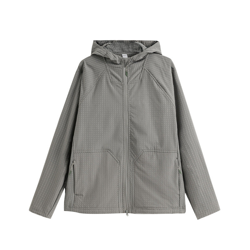 Mesh Brushed Sports Hooded Cut Fleece Padded Coat