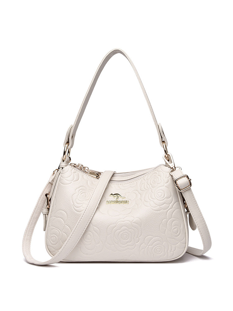 Soft Leather Textured Ethnic Style Simple Versatile Large Capacity Shoulder Messenger Bag