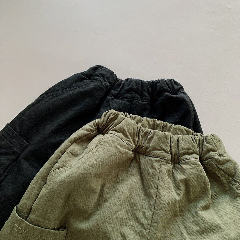 Children's Velvet Padded Loose Overalls
