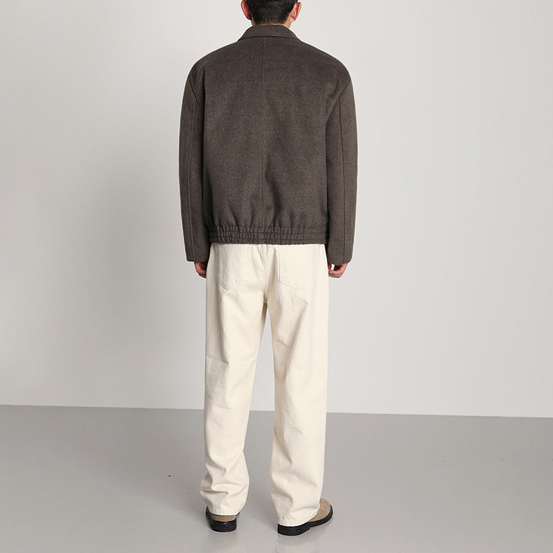 Men's Short Autumn And Winter Woolen Jacket