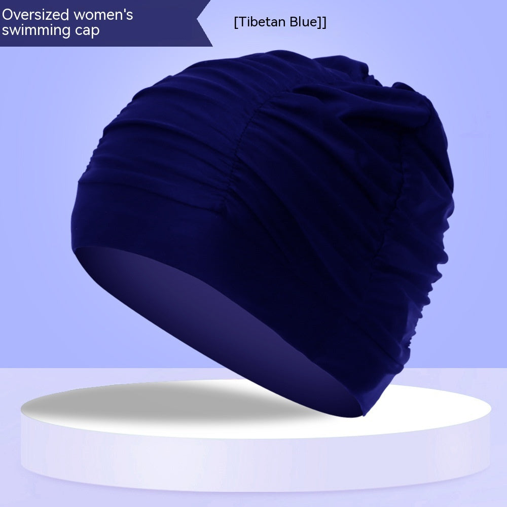 Women's Swimming Cap Pleated Plus-sized