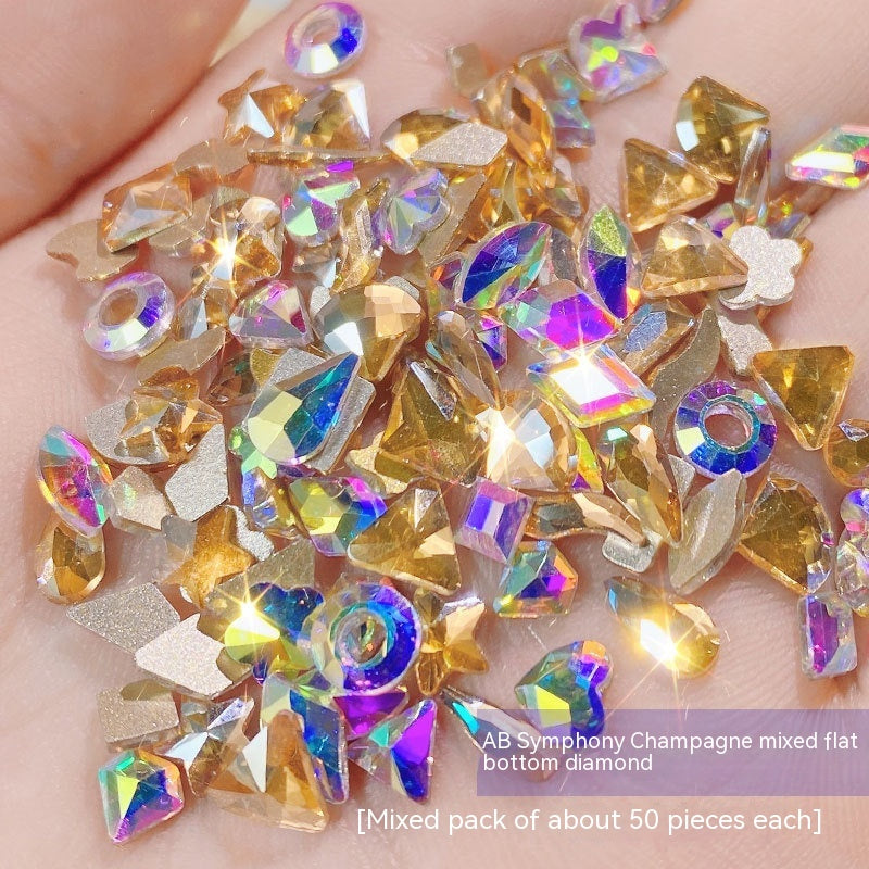 Nail Ornament Mixed 100 Aurora Diamond Phantom Shaped Diamon