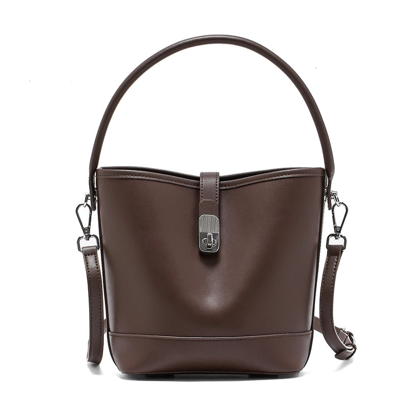 Women's Fashion High Quality Cowhide Bucket Bag