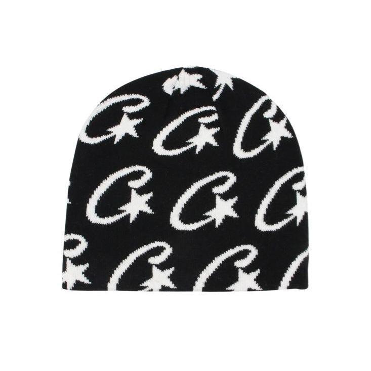 Varm strikket hue uld hiphop-trend mode-beanie hot girl-gadebogstaver jacquard