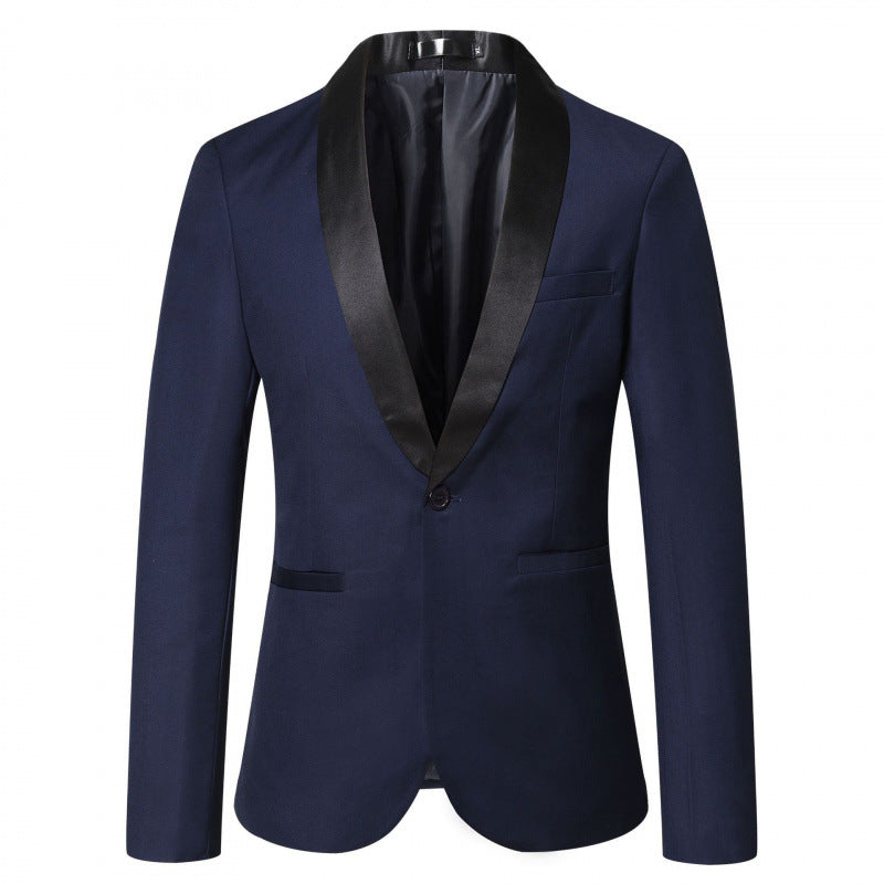 Mens Stylish Business Tuxedo Jacket With A Mandarin Collar