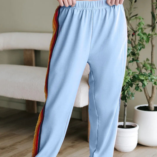 Light Blue Counting Rainbows High Waist Sweatpants