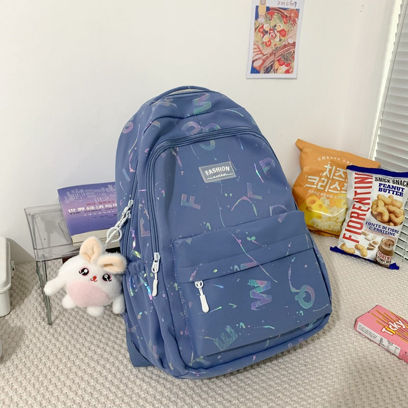 New Backpack Simple Fashion Letters Large Capacity Casual Computer Bag