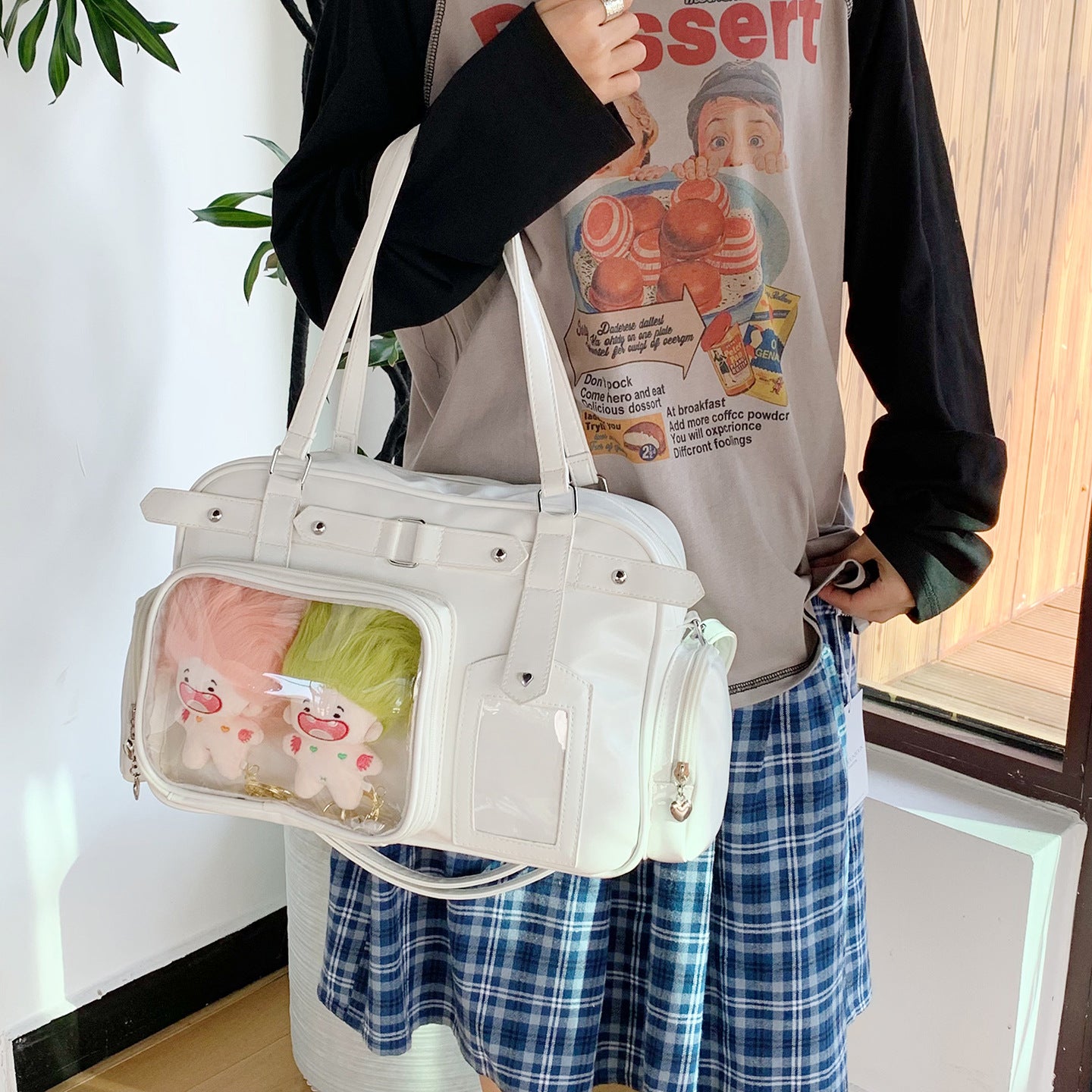 Bow College Style JK Girl Uniform Hand-carrying Bar Pain Doll Bag