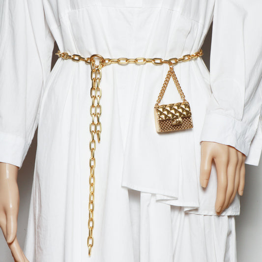 Pearl Chain Metal Mini Earphone Bag Decoration Bag Waist Bag