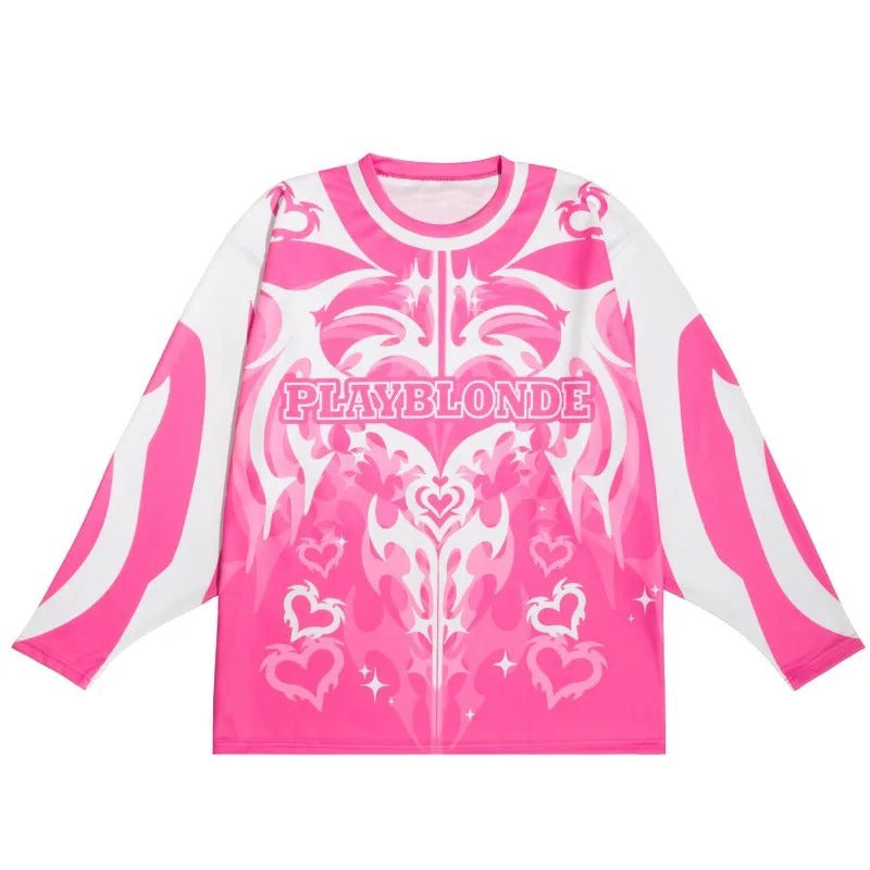 American Retro Jersey Street Love Loose Long Sleeve