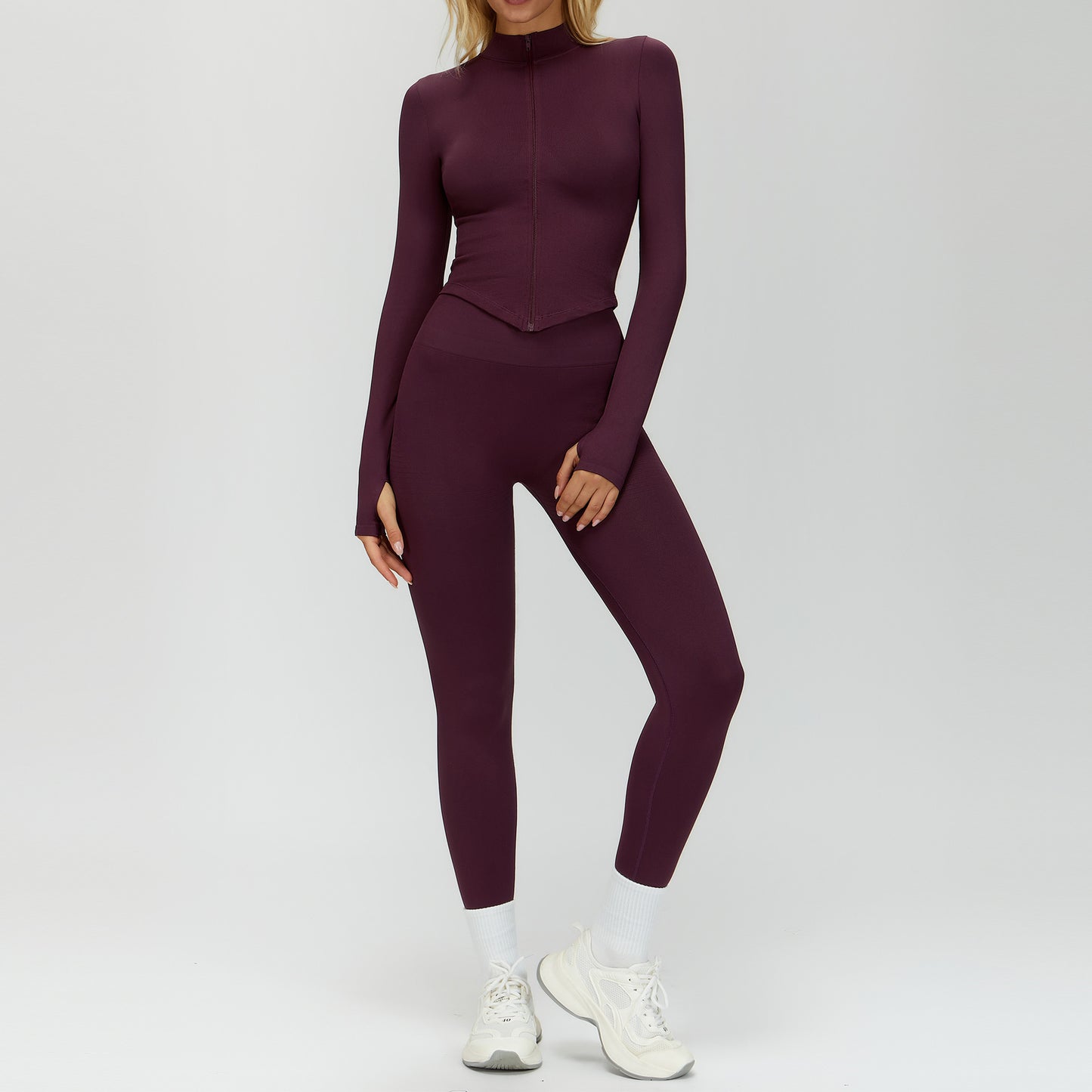 Seamless I-shaped Back-enhancing Workout Set For Women With Ribbed Waist-cinching Design