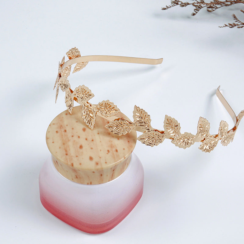 Sweet Metal Leaf Pearl Headband