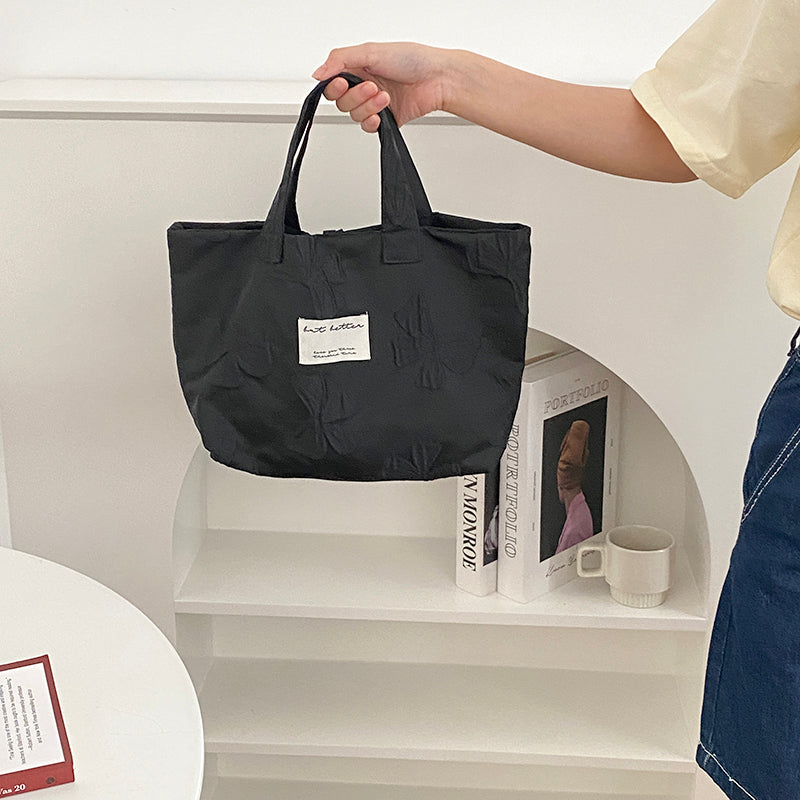 Women's French Three-dimensional Embossed Hand-carried Cloth Bag