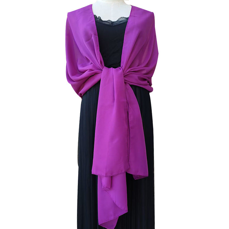 High Quality Solid Color Chiffon Dinner Shawl