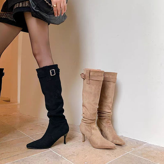 Women's Slimming Pile Style High Leg Boot