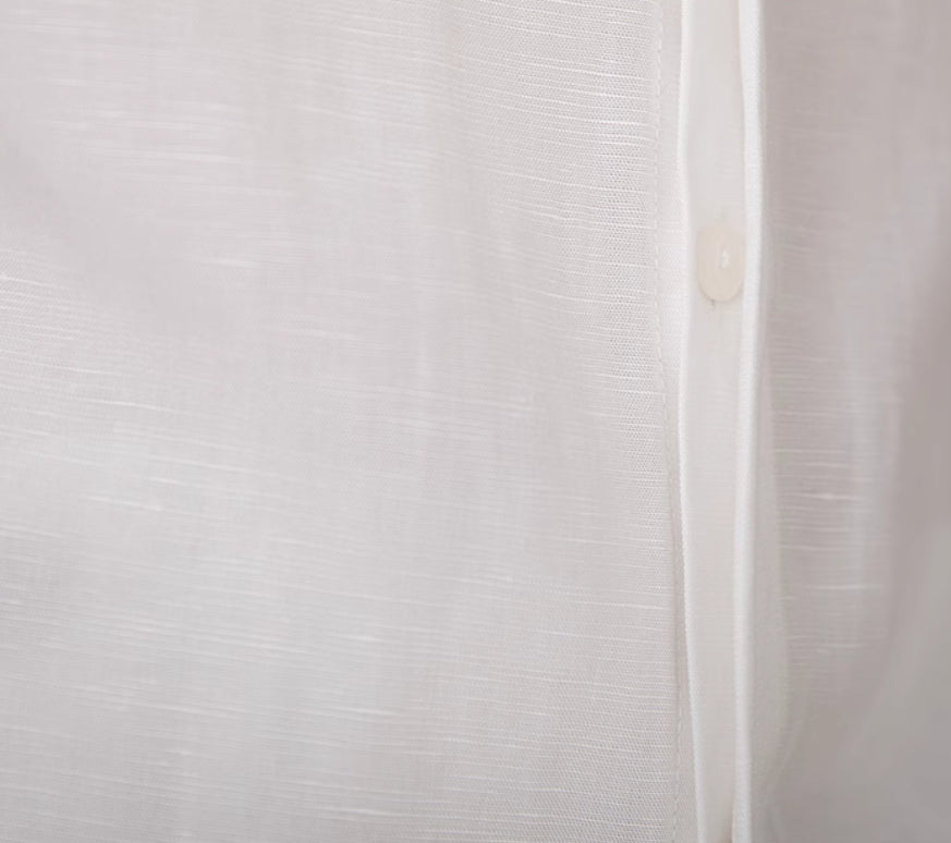Skin-friendly Draping Lyocell Long Linen Sleeves Shirt