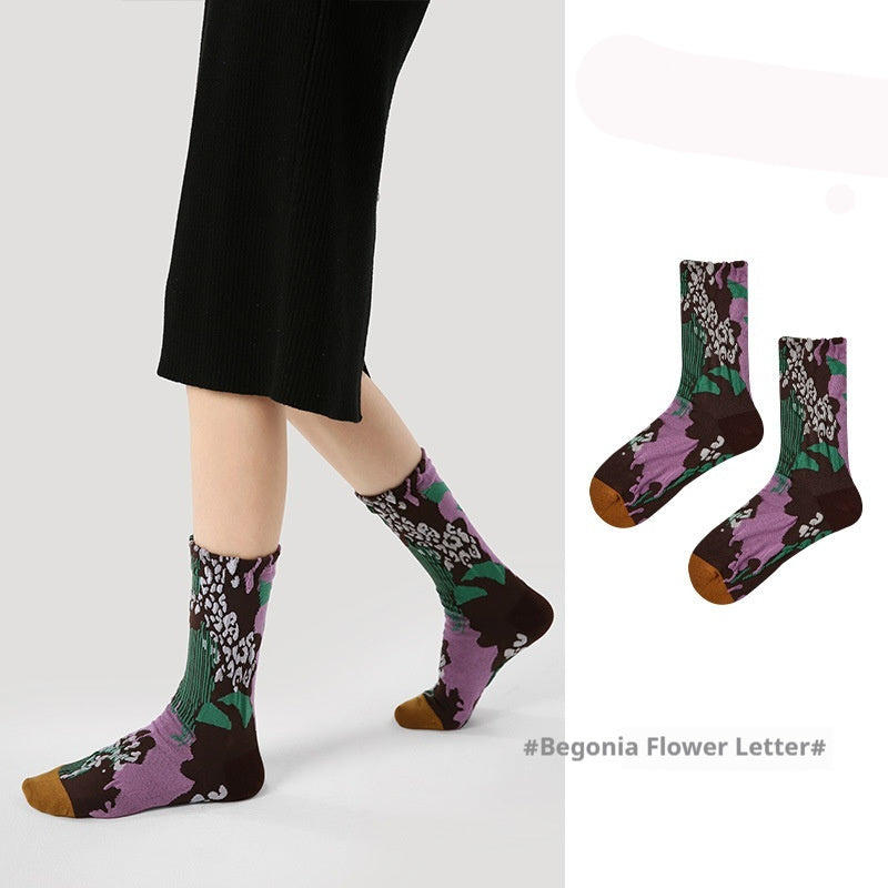 Niche Vintage Court Style Thin Middle-long Stockings