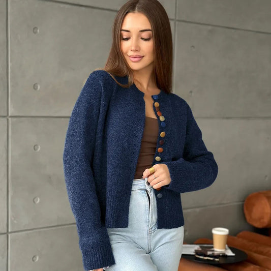 New Colorful-button Knitted Cardigan FallWinter New Arrival