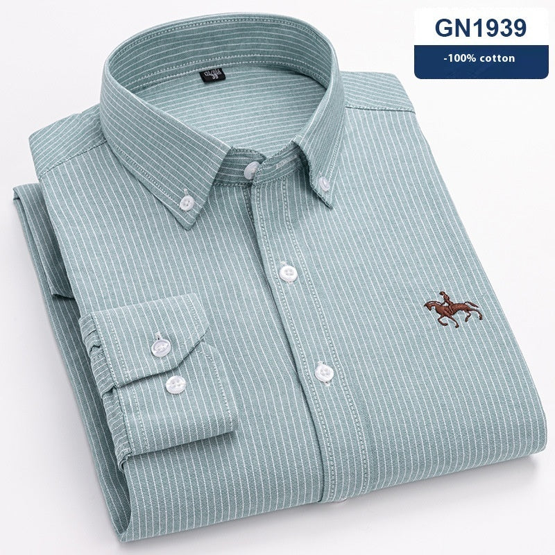 Pure Cotton Men's Shirt, Oxford Fabric Casual Shirt