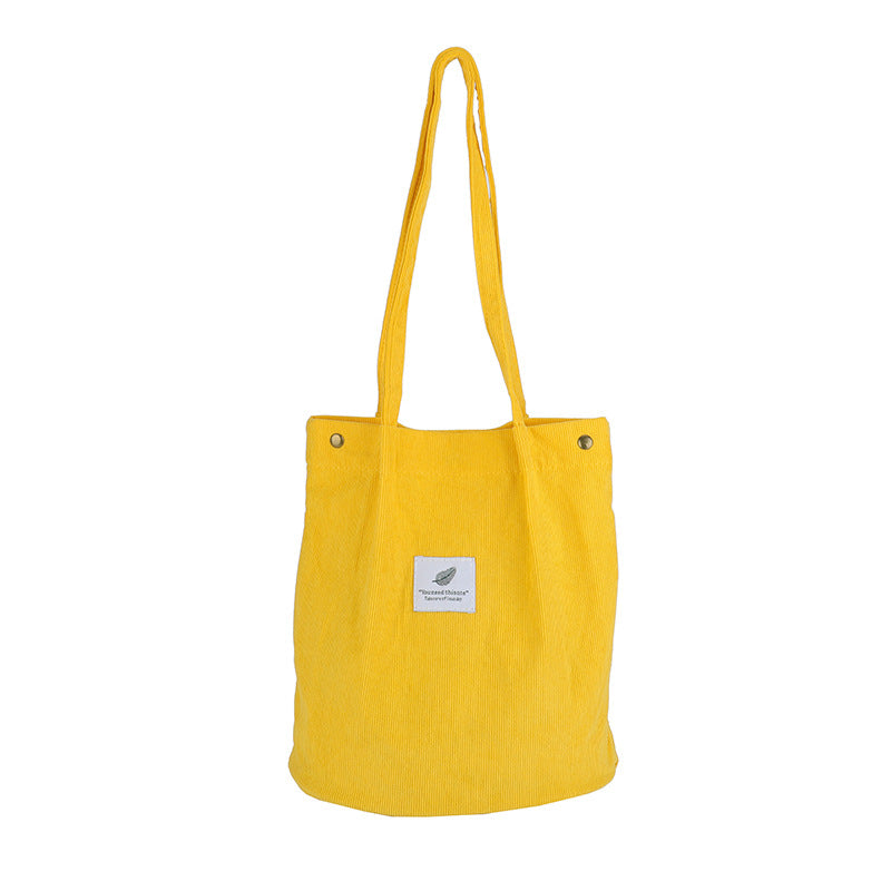 Artistic Corduroy Single-shoulder Bucket Bag