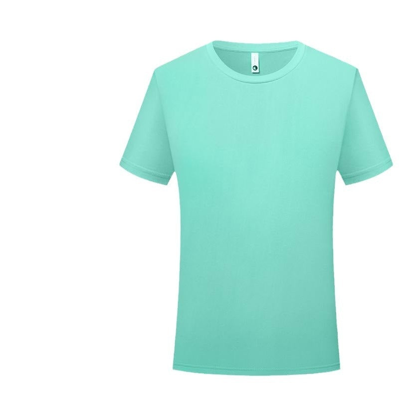 Round Neck Mercerized Cotton White Short Sleeve