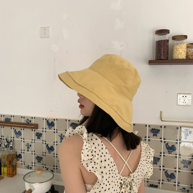 Big Brim Sun-proof Bucket Hat Lemon