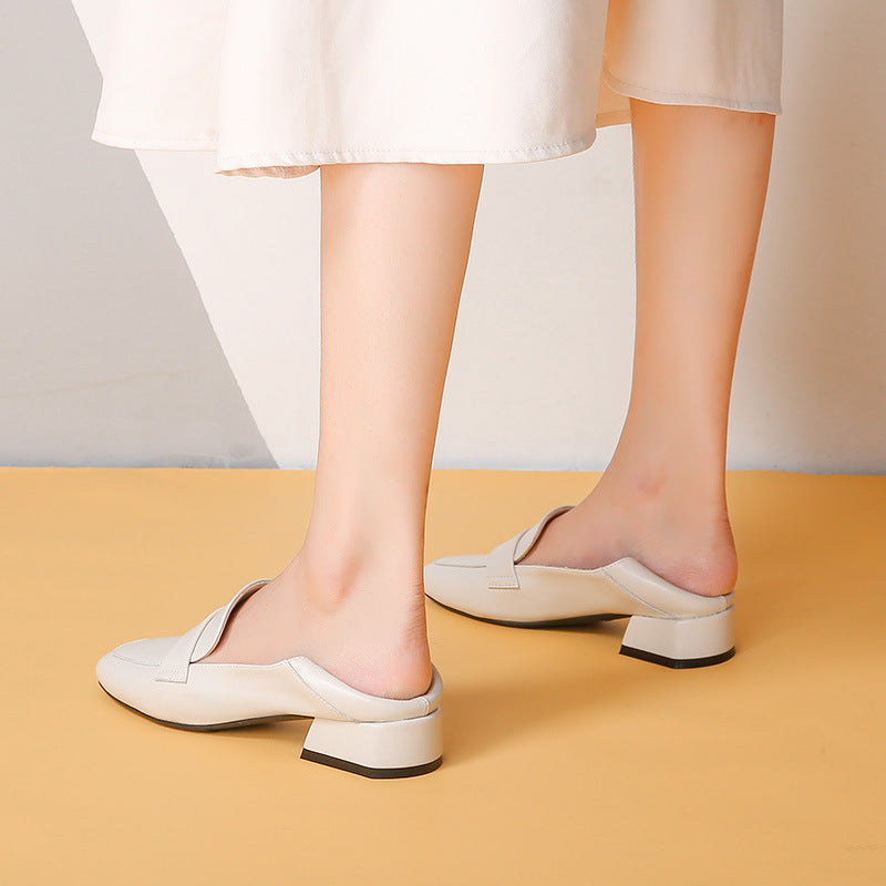 Women's Inner Height Increase Small Leather Soft Bottom Casual Loafer Shoes