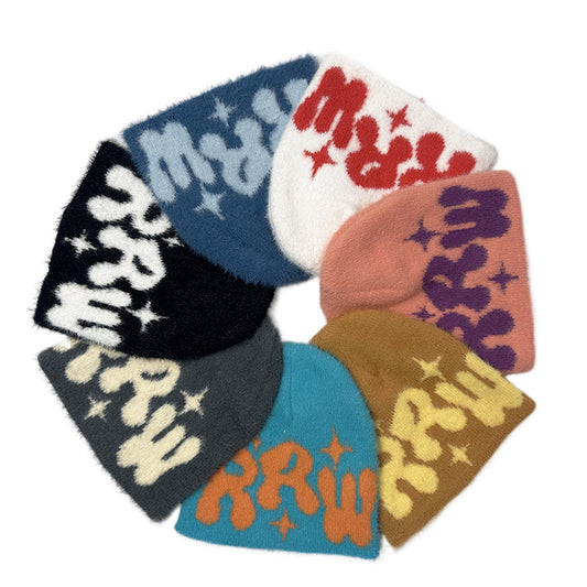 Ny minklignende strikket jacquardhat