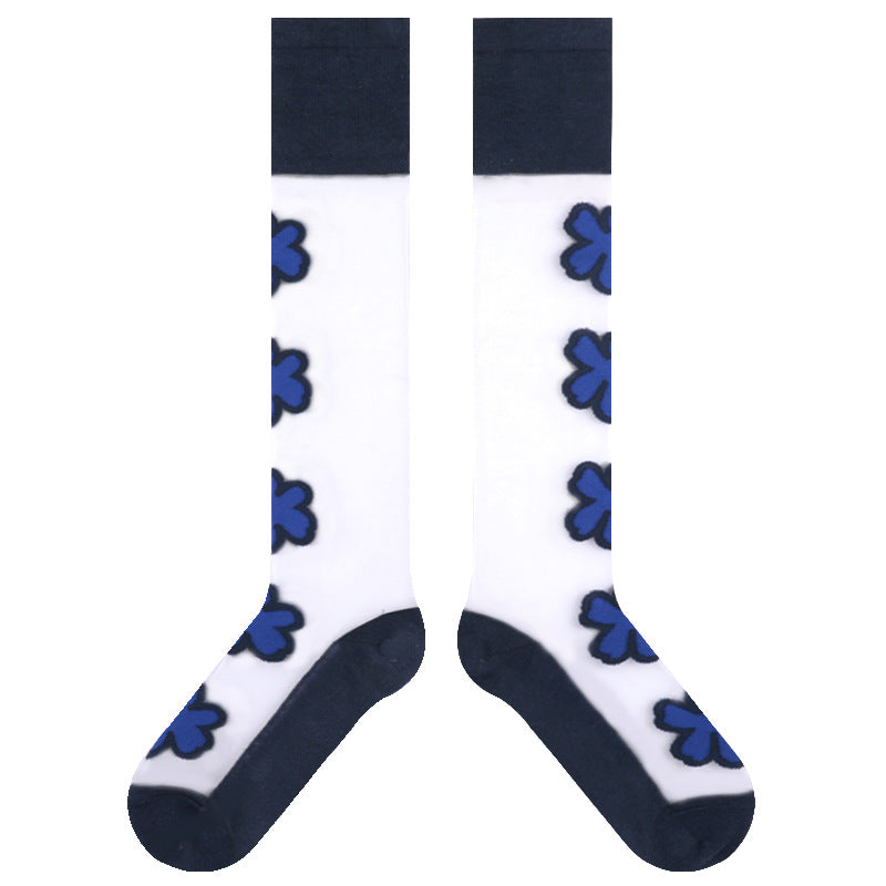 Summer Thin Breathable Transparent Glass Silk Socks Women