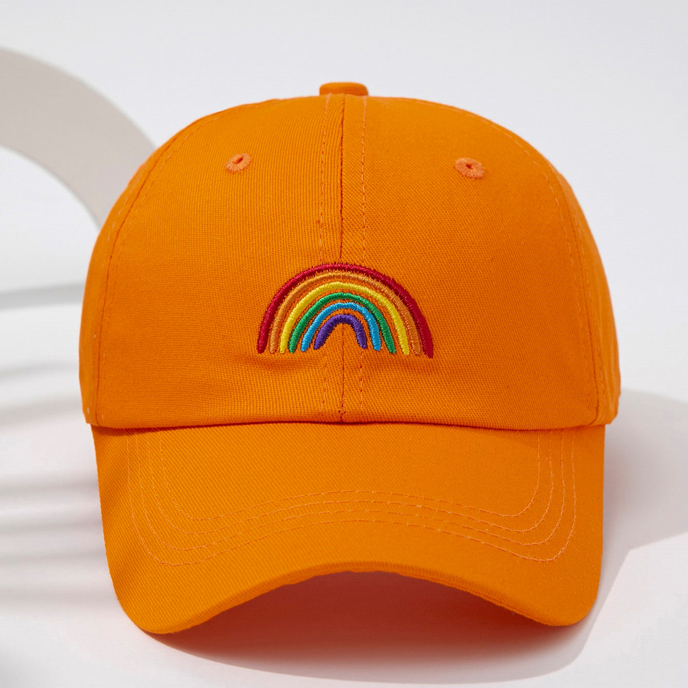 Lady's Embroidered Rainbow Pattern Versatile Sun-protective Baseball Cap For Outdoor Travel And Photography Baseball Cap
