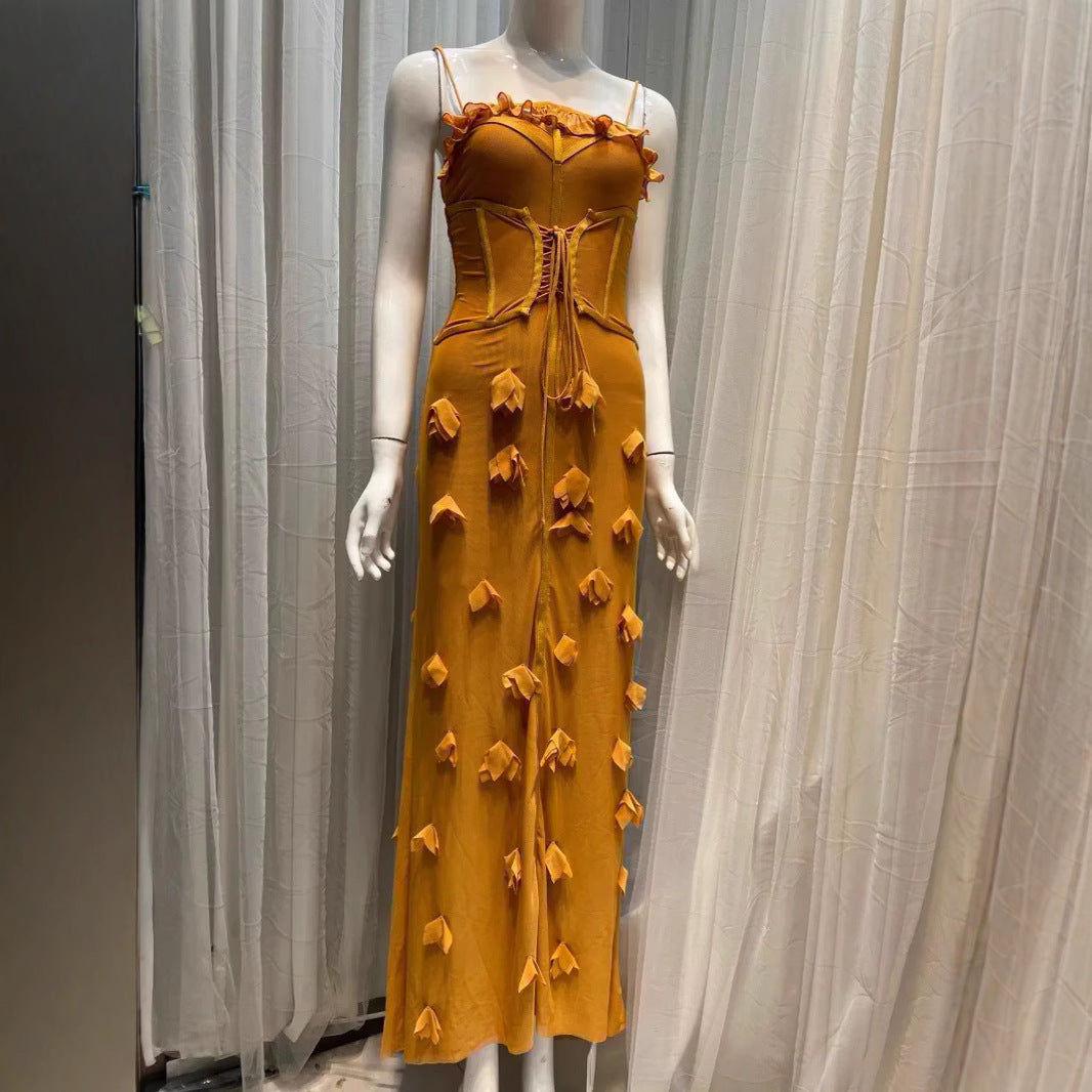 Strap Mesh Dress Sexy Waist-cinching And Slimming For Women
